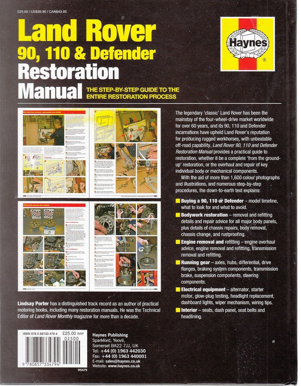 Land Rover 90, 110 & Defender Restoration Manual Back Cover