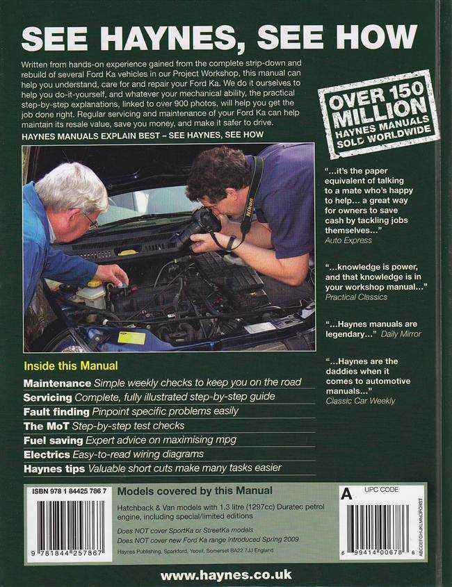 Ford KA 2003 - 2008 Workshop Manual