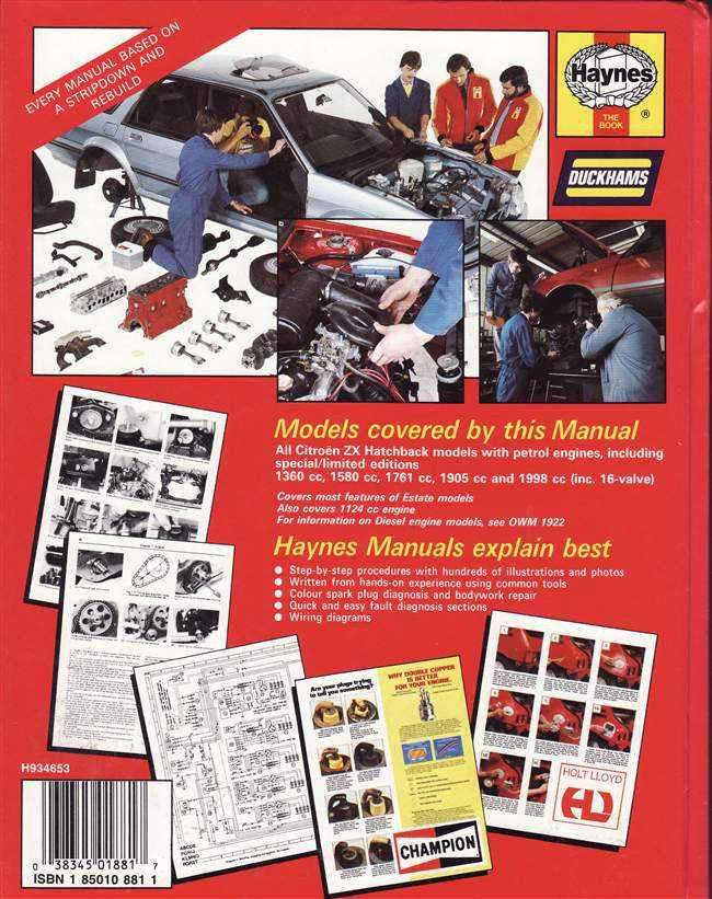 Citroen ZX (petrol) 1991 - 1994 Workshop Manual