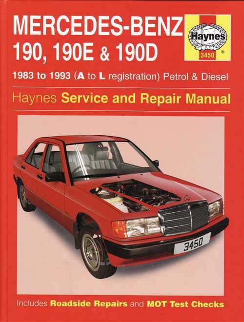 Haynes workshop manual cover for Mercedes-Benz 190, 190E & 190D
