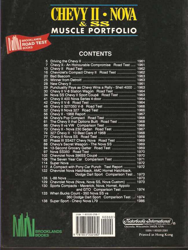 Chevy II, Nova &amp; SS Muscle Portfolio 1962 - 1974