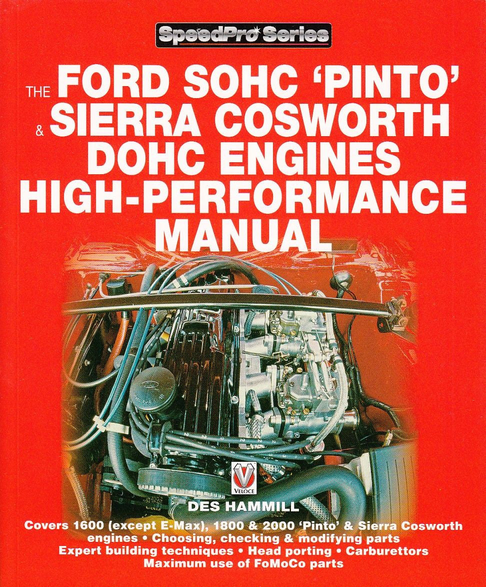 High-performance engine manual book cover with engine photo and Ford SOHC title