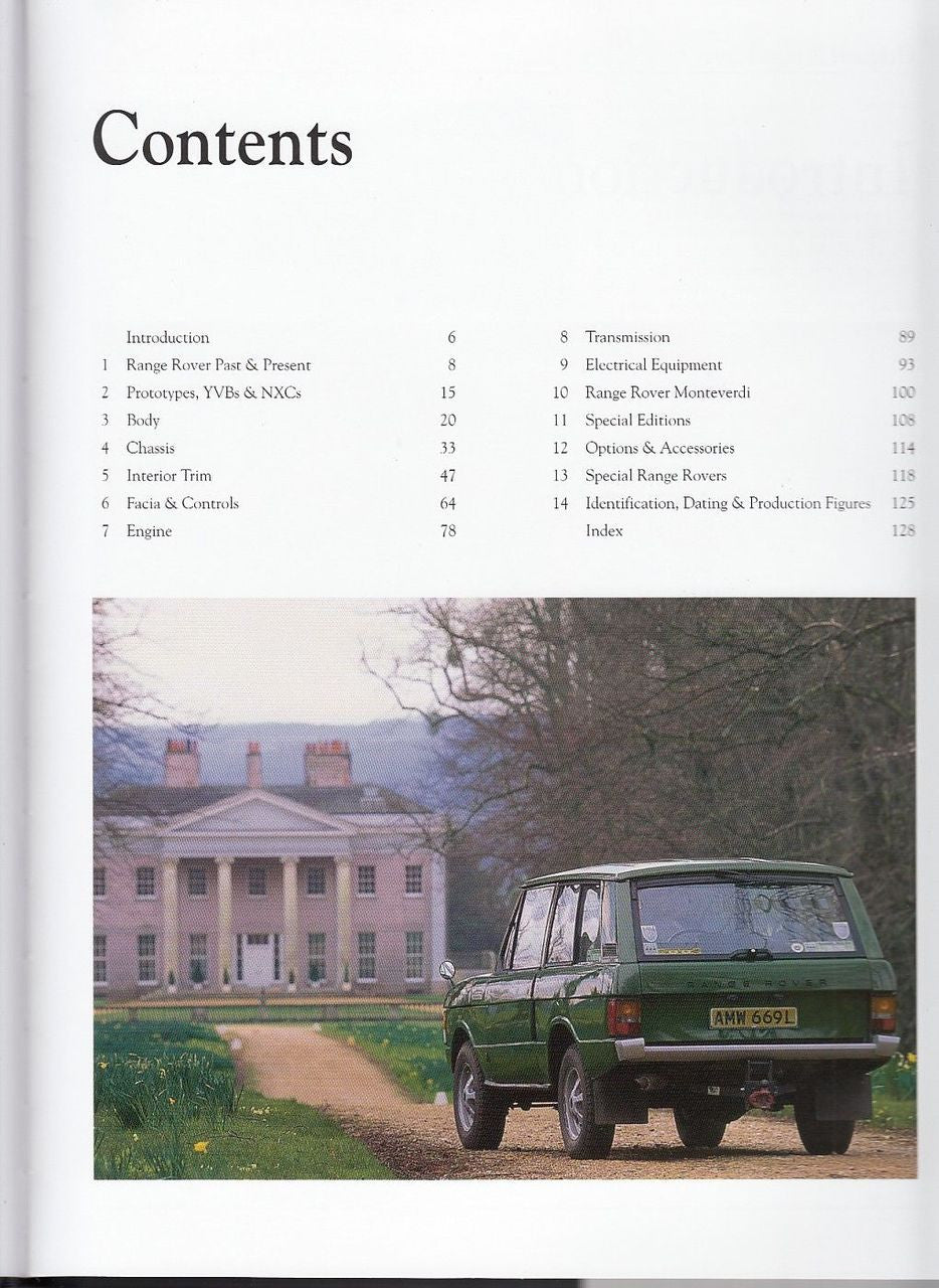 Original Range Rover The Restorer's Guide Content