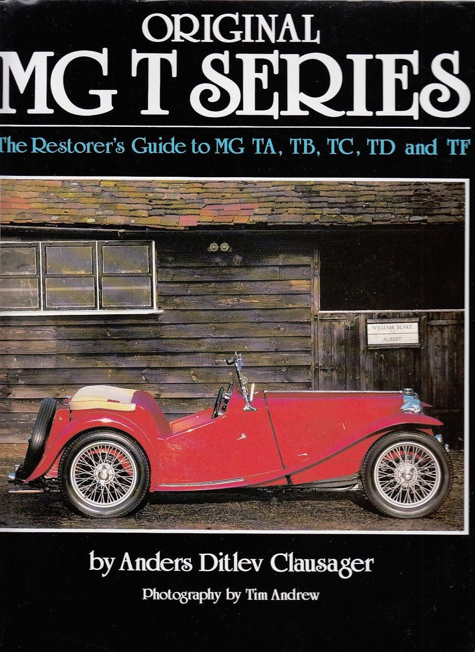 Original MG T Series restoration guide book cover with red classic car.