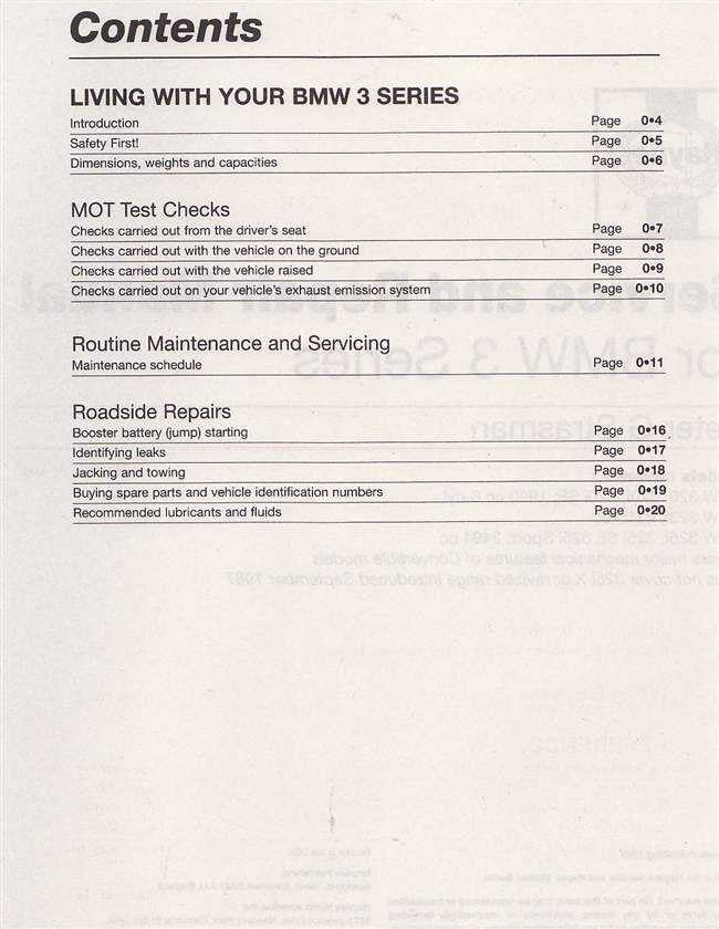 BMW 320, 320i, 323i and 325i 1977 - 1987 Workshop Manual