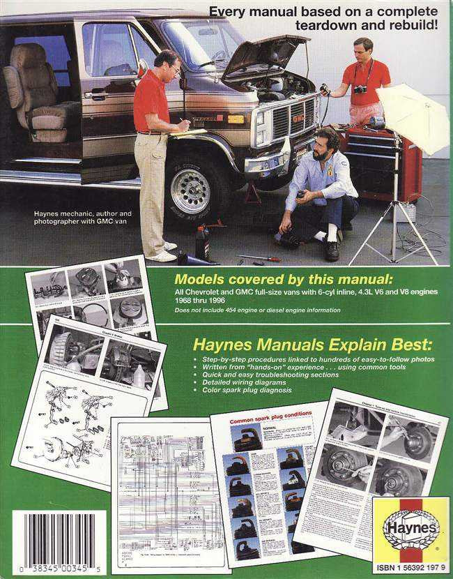 Chevrolet &amp; GMC Full-Size Vans 1698 - 1996 Workshop Manual