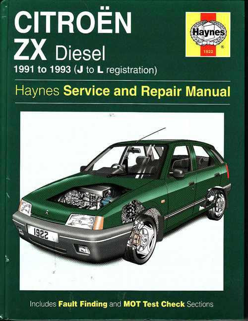 Citroen ZX (diesel) 1991 - 1993 Workshop Manual