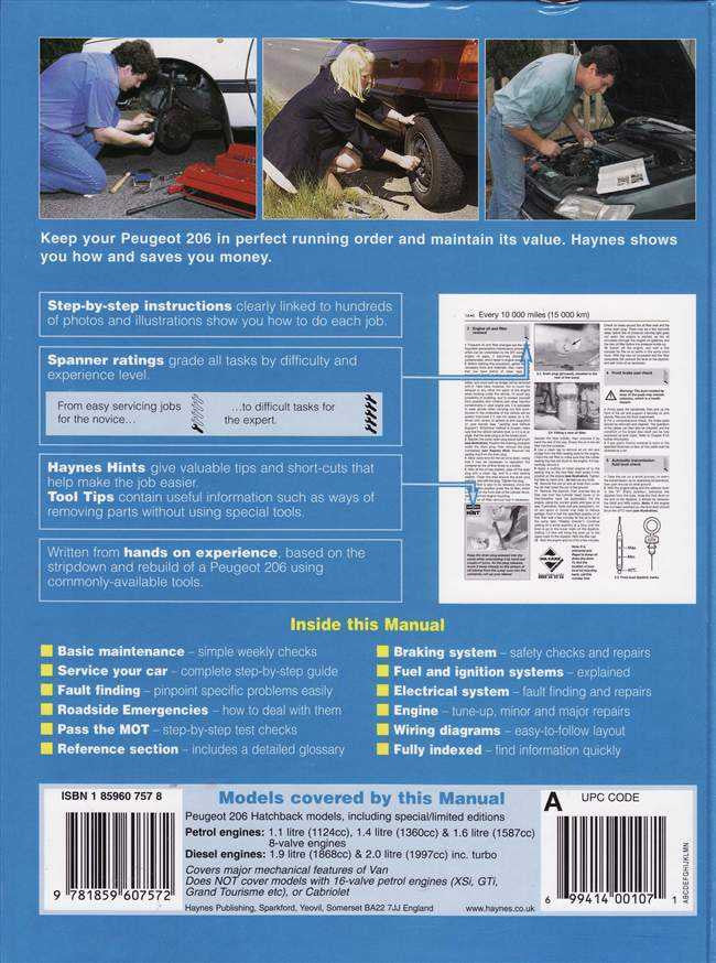 Peugeot 206 1998 - 2001 Workshop Manual