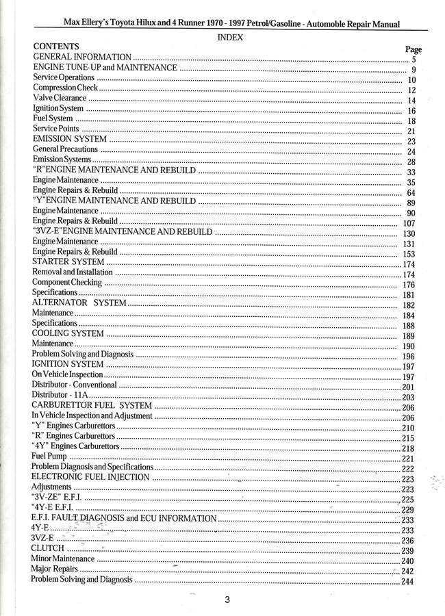 Toyota Hi-Lux &amp; 4Runner Petrol RN, YN, VZN Series 1970 - 1997 Workshop Manua