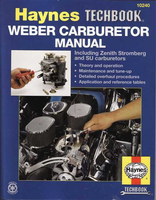 Haynes Techbook Weber Carburetor Manual cover with carburetor photo and Haynes badge