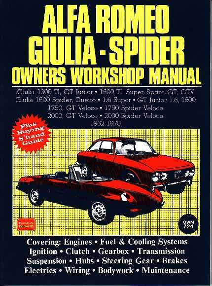 Alfa Romeo Giulia - Spider 1962 - 1987 Workshop Manual