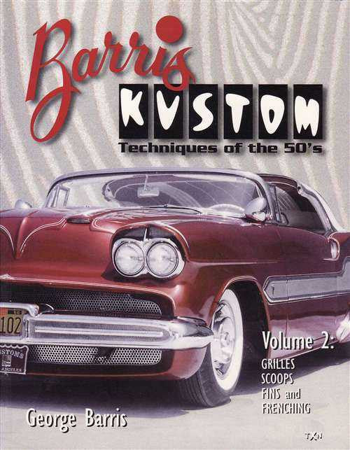 Automotive customization book cover with red classic car and "Techniques of the 50s"