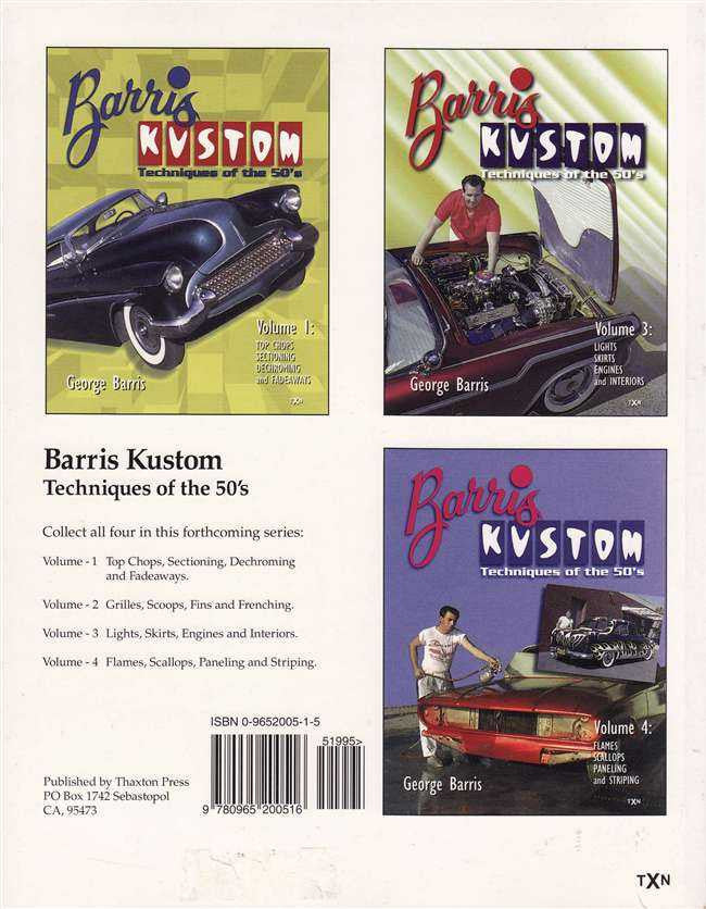 Automotive customization book, Volume 2, back cover with barcode and synopsis