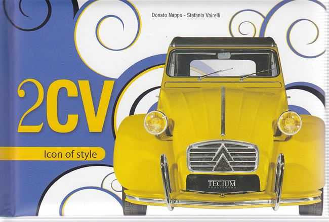 Yellow Citroen 2CV book cover with circular graphics and "Icon of style" badge