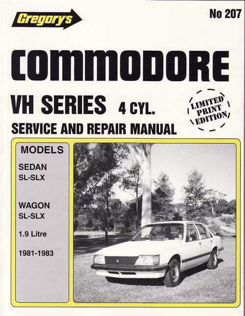 Holden Commodore VH Series 4 Cylinder 1981 - 1983 Workshop Manual