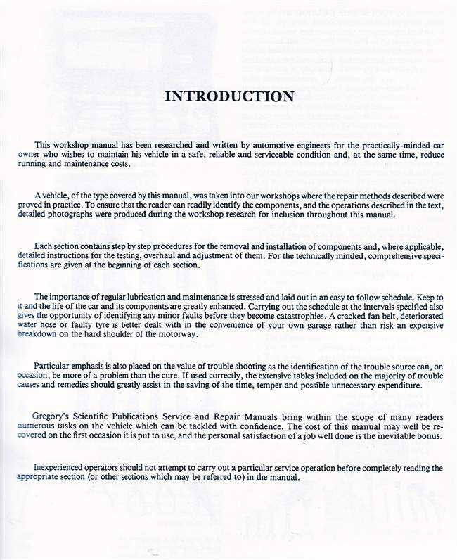 Holden Commodore VH Series 4 Cylinder 1981 - 1983 Workshop Manual
