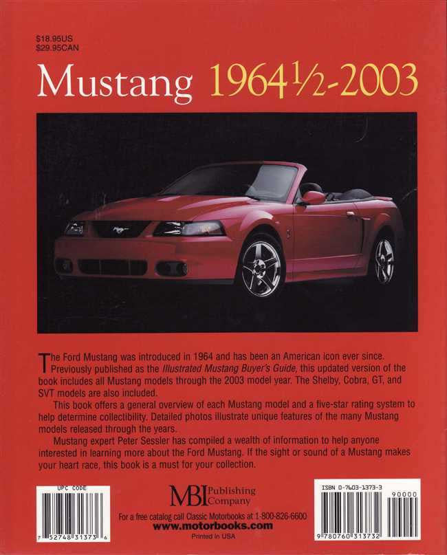 Mustang 1964–2003 book cover with red Mustang convertible front view
