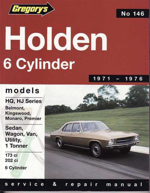 Holden HQ, HJ, 6 Cylinder 1971 - 1976 Workshop Manual