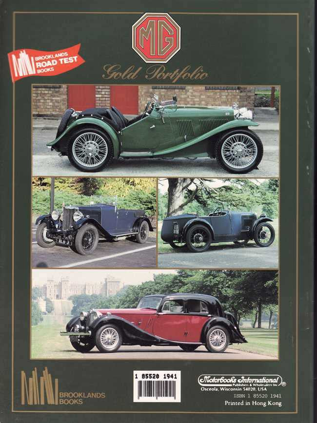 MG Gold Portfolio 1929 - 1939