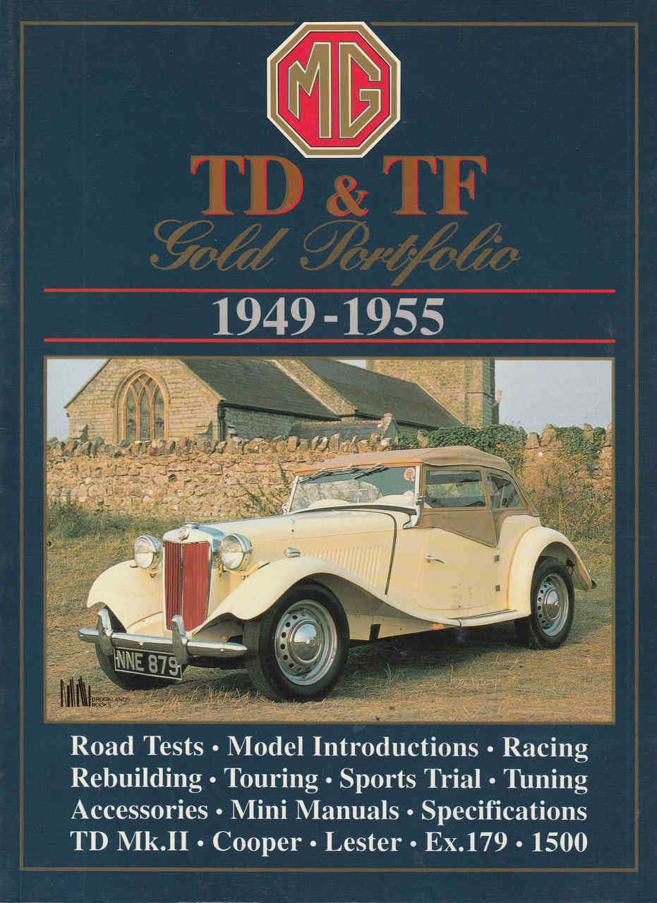 Front book cover showing MG TD & TF Gold Portfolio 1949–1955 with classic car