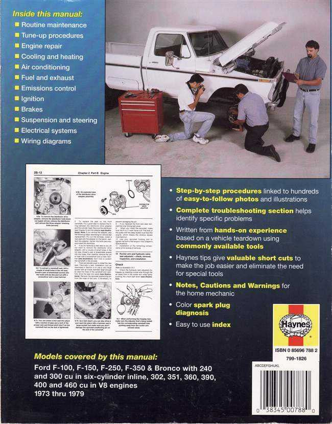 Ford Pick - Ups and Bronco 1973 - 1979 Workshop Manual
