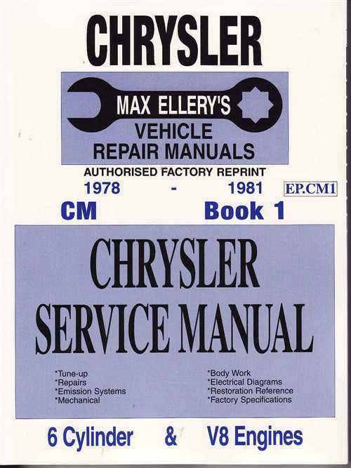 Chrysler CM 1978 - 1981 Workshop Manual (Book 1)
