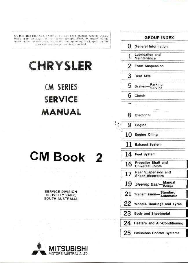 Chrysler CM 1978 - 1981 Workshop Manual (Book 2)