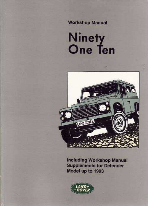 Land Rover Ninety One Ten (90 and 110) Up To 1993 Workshop Manual