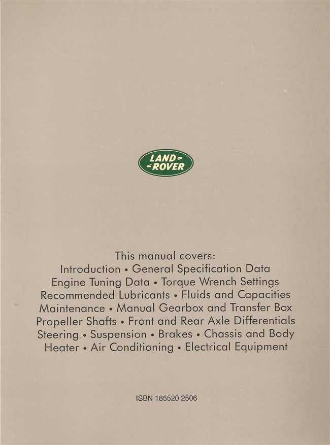 Land Rover Ninety One Ten (90 and 110) Up To 1993 Workshop Manual