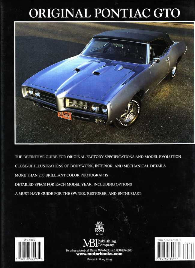 Original Pontiac GTO 1964 - 1974 The Restorer's Guide