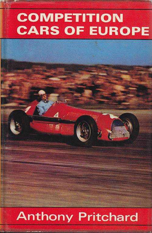 Book cover with red race car and “Competition Cars of Europe”; Anthony Pritchard