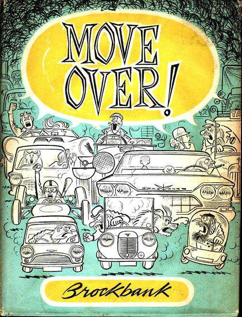 Illustrated comic book cover with “Move Over!” title and Brockbank script logo