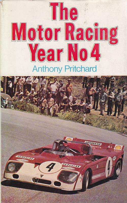 Motor Racing Year No 4 book cover with red race car and Anthony Pritchard text