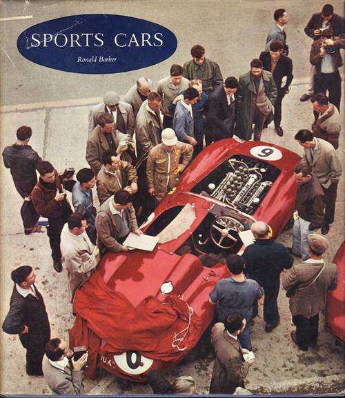 Sports Cars book cover with red race car and crowd surrounding it