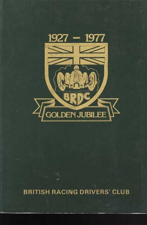 Dark green anniversary cover with gold BRDC crest, 1927–1977, Golden Jubilee
