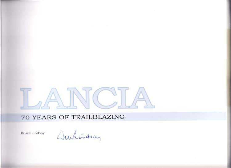 Lancia 70 Years Of Trailblazing book cover with logo title and author name