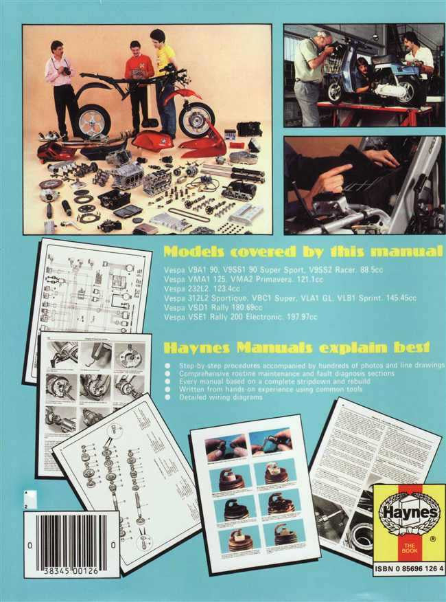 Vespa Scooters 90, 125, 150, 180 and 200cc 1959 - 1978 Workshop Manual
