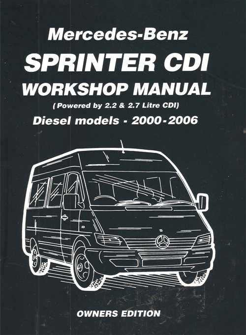 Workshop manual cover for Sprinter CDI diesel models 2000-2006, Owners Edition