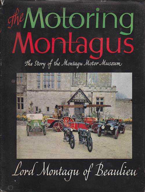 Hardcover book with black cover, red title text, and motor museum photo illustration