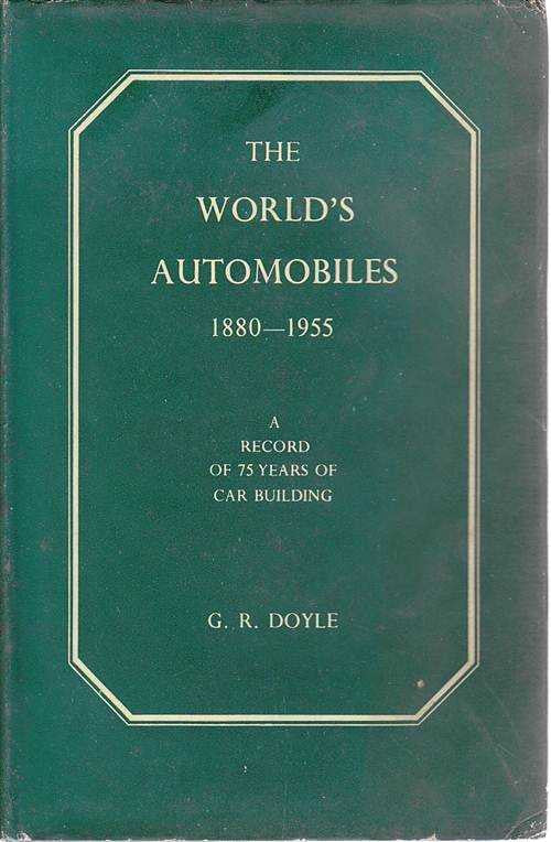 Green hardcover book with white title text, "World's Automobiles 1880–1955"