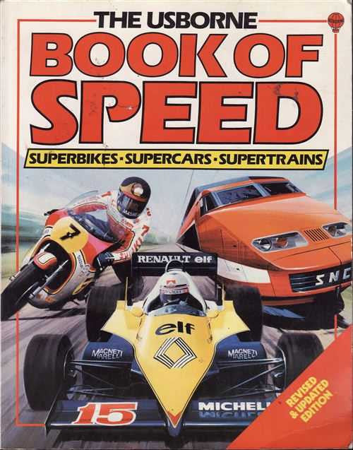 Kids' speed book cover with large red title and orange race car