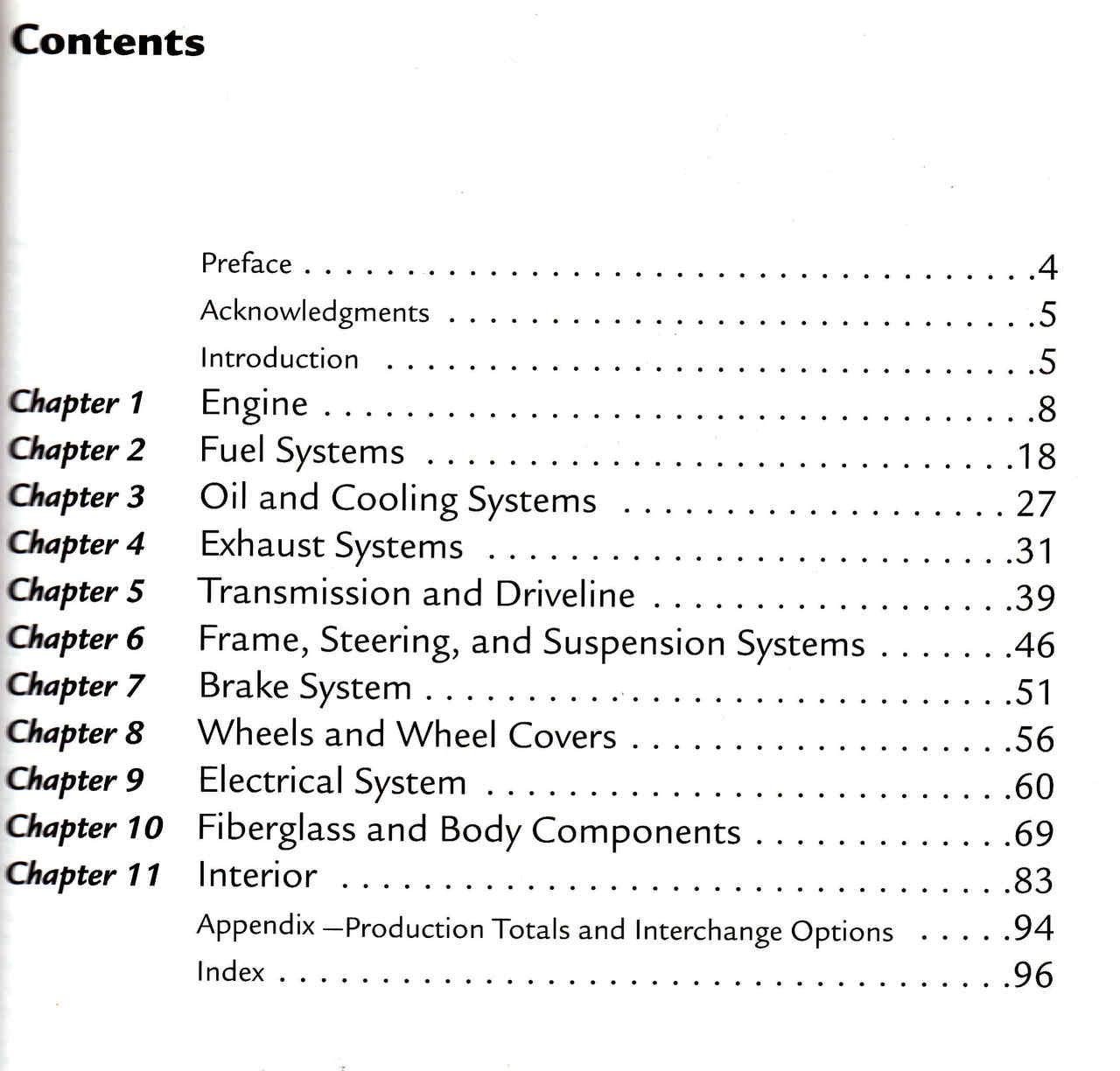 Corvette Parts Interchange Manual 1963-1967 - 1st Edition - cont