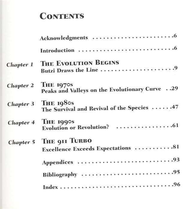 Book contents page showing chapter list and headings