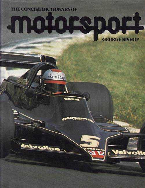 Motorsport dictionary book cover with stylized "motor sport" title and race car