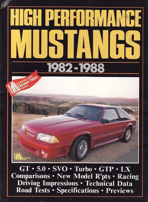 Mustang road tests book cover with “High Performance Mustangs 1982–1988” title.