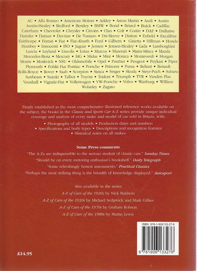 A - Z of Cars of The 1970s