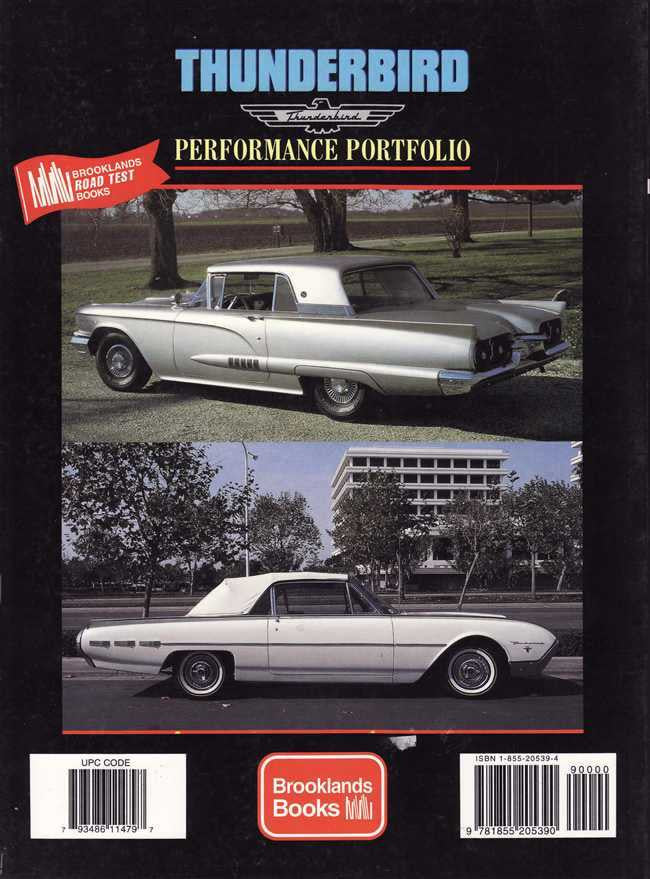 Thunderbird Performance Portfolio book with 1958–1963 car photos on cover