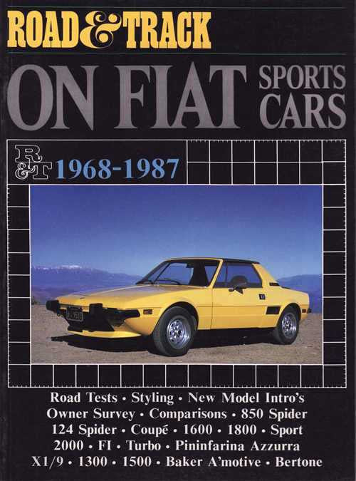 Automotive road test book with yellow Fiat sports car on cover, 1968–1987