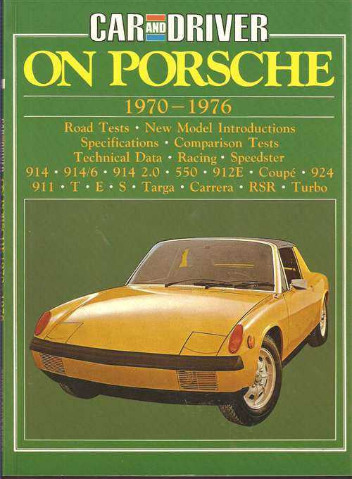 Car and Driver on Porsche 1970–1976 book cover with yellow Porsche car photo