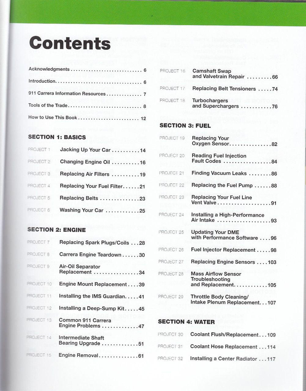 101 Projects for Your Porsche 911 (996 and 997) 1998 - 2008 Contents 1